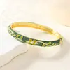 Transmisión en Vivo Popular Estilo Retro Chino Pulsera de Cloisonné de Pekín para Niña Pulsera de Joyería de Flor Pequeña Recuerdo