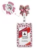 Porta credencial giratorio con lazo retráctil de fácil extracción, estampado de leopardo impreso UV, porta credencial de trabajo, porta credencial médico