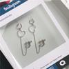 Aretes Japoneses Harajuku de Festival de Música con Forma de Corazón Hueco, Clips para Orejas No Perforadas, Estilo Trendy Ins