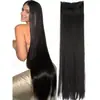 Las pelucas son un artículo de gran venta en el comercio transfronterizo, populares entre las mujeres europeas y americanas, Extensiones de Cabello Liso Extra Largas de Cinco Secciones, Postizos Grandes, Extensiones de Cabello Teñido Degradado