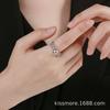 Chen Mo Lujo Ligero Nicho Personalidad Realmente Muchos Anillo de Perla de Cáñamo Anillo de Dedo Índice Geométrico Retro para Mujer