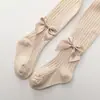 Meia-calça feminina primavera e outono fina meia-calça branca para bebê meia-calça com laço para bebê leggings infantis