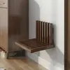 Banqueta para Trocar Sapatos na Parede Atrás da Porta de Casa, Banco Dobrável de Madeira com Recorte de Tecla de Piano, Banqueta de Banheiro Montada na Parede