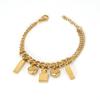 Pulsera Larga de Corazón Sencilla Estilo Europeo y Americano de Acero de Titanio con Oro de 18K para Mujer, Acero Inoxidable Transfronterizo Versátil en Stock al por Mayor Diseño Geométrico