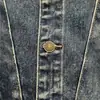 Chaleco de mezclilla retro vintage para hombre para acampar al aire libre en verano, chaqueta chaleco casual americano de ajuste holgado talla grande