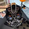 Qualidade garantida, seda, redutor de idade, novo estilo chinês, outono, abotoado, ricamente bordado, colete clássico para mulheres