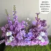 Arreglo de Piso para Boda Púrpura Romántico Banquete de Compromiso Diseño Salón de Bodas Escenario Guía de Camino Flor Decoración de Boda Arte Floral Artificial