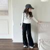 Camiseta de Manga Larga para Niña de Principios de Otoño Nueva Elegante Top Infantil Versátil Primavera y Otoño Camiseta Básica de Bloques de Color