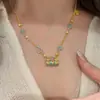 Nova Corrente para Clavícula Dourada Estilo Chinês Novo Cadeado Coração Feminino Retrô Estilo Chinês Luxo Leve Elegante Alta Qualidade Moda Versátil