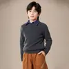 Ropa de punto para hombre y niño, nuevo estilo transfronterizo, cuello semi-alto, corte holgado, engrosado, jersey estilo coreano, suéter de otoño/invierno para niñas, 2025