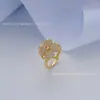 Anillo Giratorio Abierto para Alivio del Estrés con Diamantes, Versátil y de Alta Gama, Anillo Giratorio Color-Conservante Chapado en Cobre, Unisex, Mayoreo