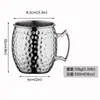 Vaso de Metal de Acero Inoxidable Vaso de Cóctel Vaso con Acabado Martillado Vaso Chapado en Cobre Vaso Moscow 550ml Gran Capacidad