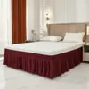 2026 Nuevo Estilo Color Sólido Elástico Amazon Falda de Cama con Volantes con Falda de Cama Elástica Incorporada