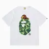 24 Tendencia Caliente de Verano en Línea: Camiseta bAPe Cabeza de Mono, Diseño Camuflaje, Camiseta Unisex de Manga Corta con Cuello Redondo