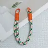 Cordón Trenzado de Teléfono Colorido de Moda con Bloques de Color Dopamina, Correa Corta Gruesa, 28 cm de Largo, Adecuado para Bolsas de Botellas de Agua