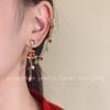Cascabel Pendientes de Cascabel Rojo Dulce Clips para Orejas Pendientes de Navidad Pendientes de Ambiente Clips para Orejas Mayoreo