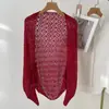 Nuevo Chal Tejido de Seda Helada Moda Femenina Chaleco Protector Solar Espiga de Trigo Manga Usable Hombrera Protección del Cuello Bufanda Versátil Cárdigan