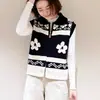 Chaleco de Punto Jacquard de Capas con Cuello de Solapa para Mujer, Nuevo Top Elegante y Moderno 2026 para Primavera y Otoño