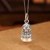 Colgante de plata de ley S990 con forma de ciervo, estilo antiguo, con seis mantras de loto auspicioso, de estilo boutique y personalidad.