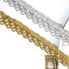 Suministro directo de fábrica corona de encaje de onda encaje dorado y plateado textil para el hogar accesorios decorativos para ropa encaje dorado