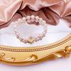 Collar de perlas de agua dulce estilo retro coreano con cuentas de ojo de gato y diseño de nicho, pulsera con colgante de flor de conejo para mujer