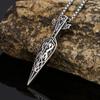Acero de titanio collar europeo y americano vintage ins moderno joyería para suéter de hombre joyería vikinga espada lanza colgante de acero inoxidable al por mayor