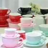 Caneca de cerâmica branca pura clássica para latte Caneca de café Garland Caneca de café grande capacidade estilo europeu com logotipo comercial impresso