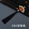 Novo pingente de franja para roupas Hanfu, broche decorativo, acessório de estilo antigo, franja de leque dobrável com gotas de óleo de pérola