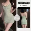 Nuevo Camisón Sexy para Mujer 2026, Cuello en V, Busto Pequeño, Estilo Puro Deseo, Corte Ajustado, Camisola de Noche con Ribete de Encaje y Almohadillas en el Pecho