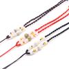 Colgante de hilo de cuentas de barril, colgante de jade natural trenzado, accesorios de cuerda, joyería DIY, gema, cuentas blancas redondas, collar hecho a mano