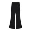 Pantalones Casuales Negros de Cintura Alta para Mujer Diseño de Primavera Nicho Chic Pantalones Desmontables Pantalones de Pierna Micro Acampanada Pantalones de Herradura