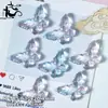 Mariposa de vidrio tallado 20x30 mm al por mayor con agujero vertical, alas tridimensionales, materiales para DIY de pulseras y collares hechos a mano