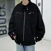 Chaqueta de Mezclilla Retro Americana de Calle para Hombre, Diseño de Moda de Gama Alta de Tendencia, Marca de Tendencia de Nicho, Chaqueta Negra con Solapa