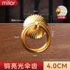 Puxador Anel de Puxar em Cobre Puro Estilo Antigo Chinês Furo Único Simples Puxador de Cobre Porta de Armário Gaveta de Armário Anel de Puxar Todo em Cobre Puxador Retrô