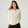 Suéter de punto de ochos para mujer en cachemira, versátil, de corte holgado, casual, con un estilo "old money", nueva colección otoño/invierno