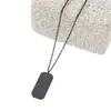 Collar Colgante de Placa Militar Cuadrada de Acero Inoxidable de Venta Caliente Transfronteriza para Hombres, Accesorio de Collar de Moda Personalizado con Grabado por Dos Lados para Mujeres