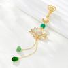 Estilo Chinês Passo a Passo Lótus Lótus Cheongsam com Botão Pressionado e Duas Formas de Usar Pingente de Franja de Pérola de Água Doce Shell Natural Jade Verde