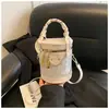 Bolsa Balde de Letras com Fita de Rolo Vintage 2026 para Mulheres, Bolsa de Ombro Transversal de Grande Capacidade, Bolsa de Mão Popular na Internet