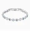 Pulseira feminina Shijia de alta qualidade com cristais Swarovski, pulseira clássica de coração dançante, pulseira de cubo de açúcar