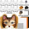 Kit Transfronterizo de Mascarilla Facial de Gato DIY Incluye Máscara de Gato en Blanco, Tela de Piel Sintética de Felpa, Pincel, Lámina de Malla de Plástico