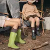 Botas de Lluvia de Caña Media de Moda Transfronterizas para Acampada al Aire Libre, Portátiles para Padres e Hijos, Zapatos Impermeables Cómodos para Hombres y Mujeres, Zapatos de Goma Cómodos