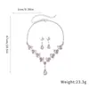 Aretes Largos con Colgante de Flor Incrustada de Diamantes y Collar Juego de Dos Piezas, Cadena Sencilla y de Moda para la Clavícula, Joyería de Lujo Ligero y de Alta Gama para Mujeres