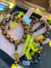 Pulseras de Arena Dorada Estilo Antiguo, Souvenirs del Templo y Atracción Cultural de Beijing, Pulseras de Vidrio con Ceniza de Incienso al por Mayor