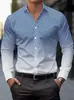 Camisas de Manga Larga para Hombre, Estilo Casual, Modernas y Tendencia, Estampado Digital 3D, Tallas Grandes, Casuales y Versátiles, Exportación Europea y Americana