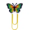 Mariposa grandes clips de papel coloridos papelería para estudiantes separadores de página marcapáginas clasificación suministros de oficina clips de papel de animalitos
