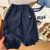 Calça Infantil Listrada Anti-Mosquito Estilosa para Meninos Fina Respirável Casual Jogger Unissex Solta de Verão Longa