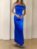 Vestido Novo Sem Mangas com Decote Uma Linha Estilo Europeu e Americano Transfronteiriço, Vestido de Festa Elegante Justo Sexy Ombro a Ombro para Mulheres