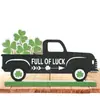 Nova Rua Transfronteiriça. Enfeites de Madeira para o Dia de São Patrício Criativos Enfeites de Letras para Festival de Folhas Verdes Decoração de Mesa Irlandesa