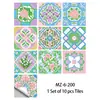 Estilo Bohemio Colorido Patrón Geométrico Adhesivo para Azulejo Cerámico Cocina Sala de Estar Embellecimiento de Pared Adhesivo de Pared Decorativo Impermeable Autoadhesivo