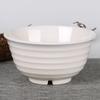 Venta al por mayor de tazones comerciales de melamina Dinghong, Resistentes a la rotura, Espesados para olla caliente, Buffets, Tazones de arroz, Vajilla de imitación porcelana con rayas horizontales, Todo blanco